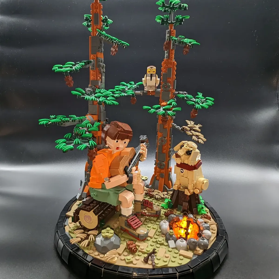 LEGO Ideas Un desafío de Frame Cabin Campfire Songs