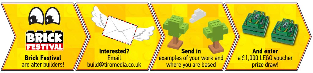 Brick Festival on the lookout for builders 1000 LEGO gift card prize draw Brick Fanatics INFOGRAOPHIC 1 1024x240