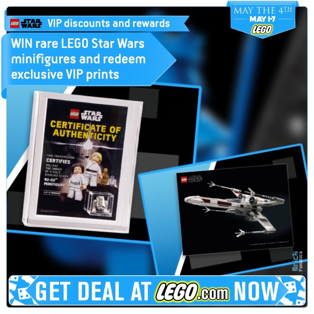 LEGO May the 4th deals 2023 VIP sweepstake giveaway card