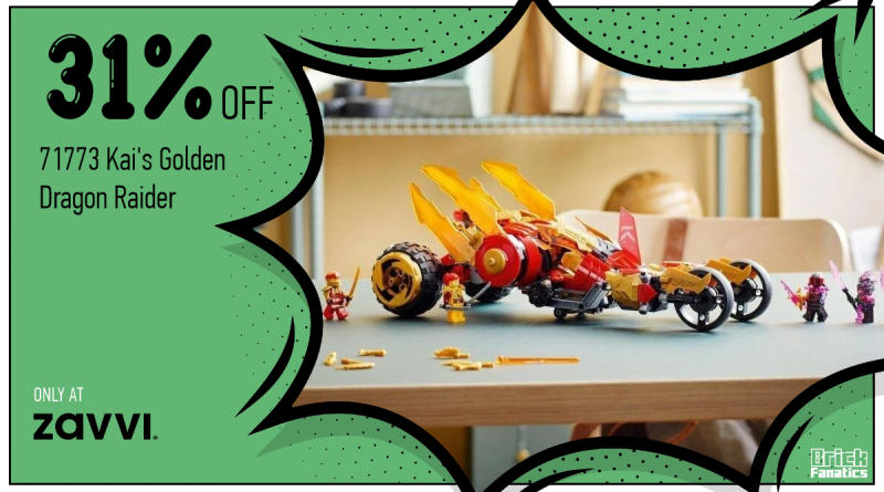 31% off LEGO 71773 Kai's Golden Dragon Raider at Zavvi