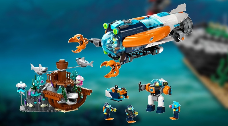 LEGO City 60379 Deep Sea Explorer Submarine blur background featured new