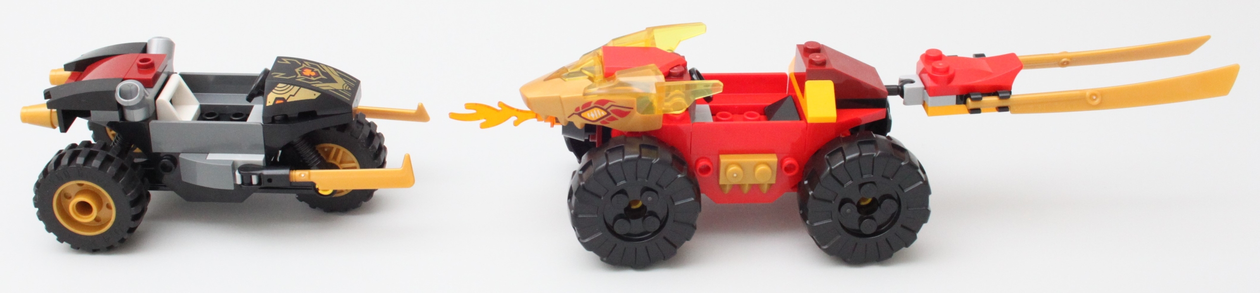 LEGO NINJAGO 71789 Kai og Rass bil- og motorsykkelkamp anmeldelse 12 skala
