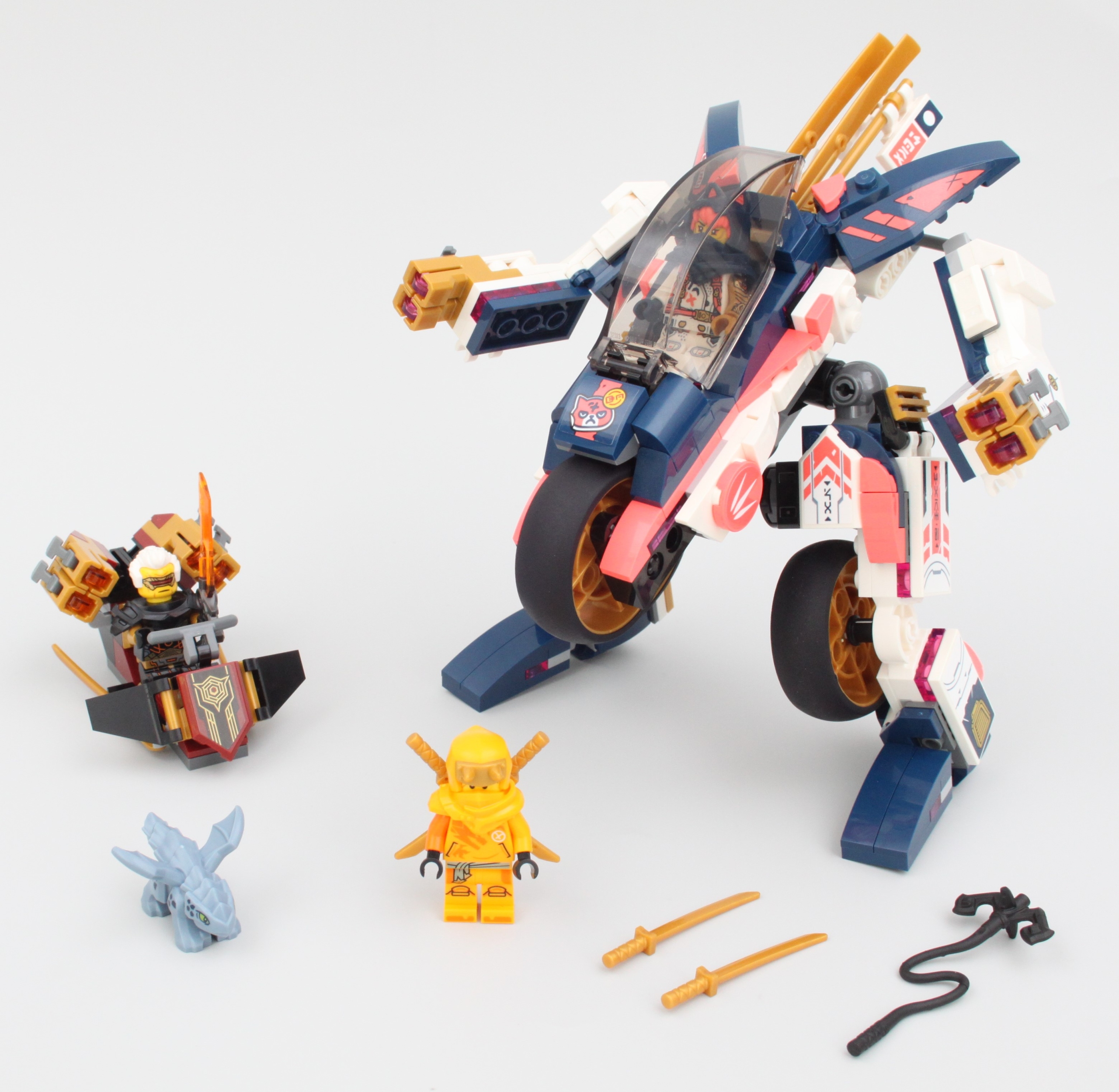 LEGO NINJAGO Sora’s Transforming Mech Bike Racer 71792 Building Toys for  Kids, Featuring a Mech Ninja bike racer, a Baby Dragon and 3 Minifigures