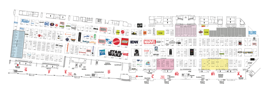 Udstillerplan for San Diego Comic Con 2023
