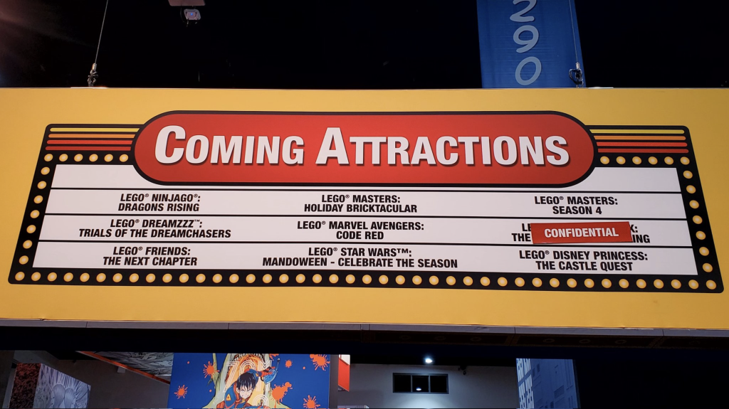 REDDIT LEGO SDCC booth 2023 coming attractions board 1024x575