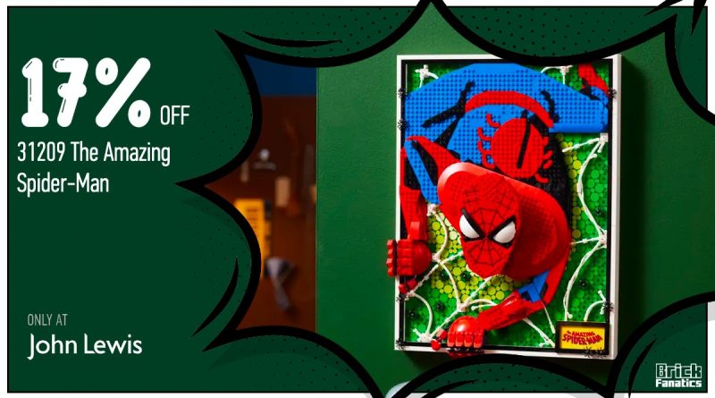 LEGO Art 31209 Den fantastiske Spider-Man John Lewis fremhævet