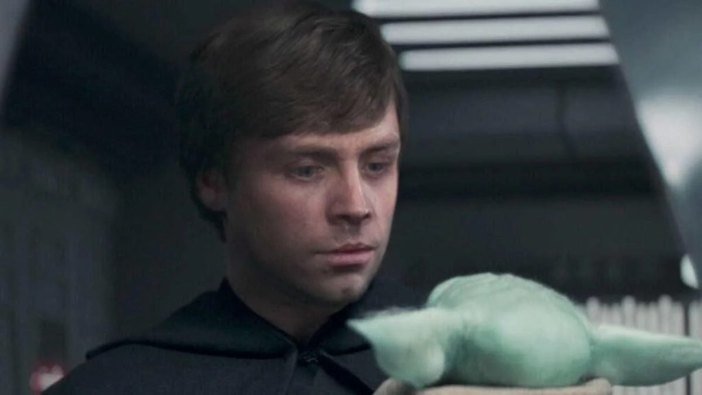 Luke Skywalker encontrando Grogu em The Mandalorian 1024x576