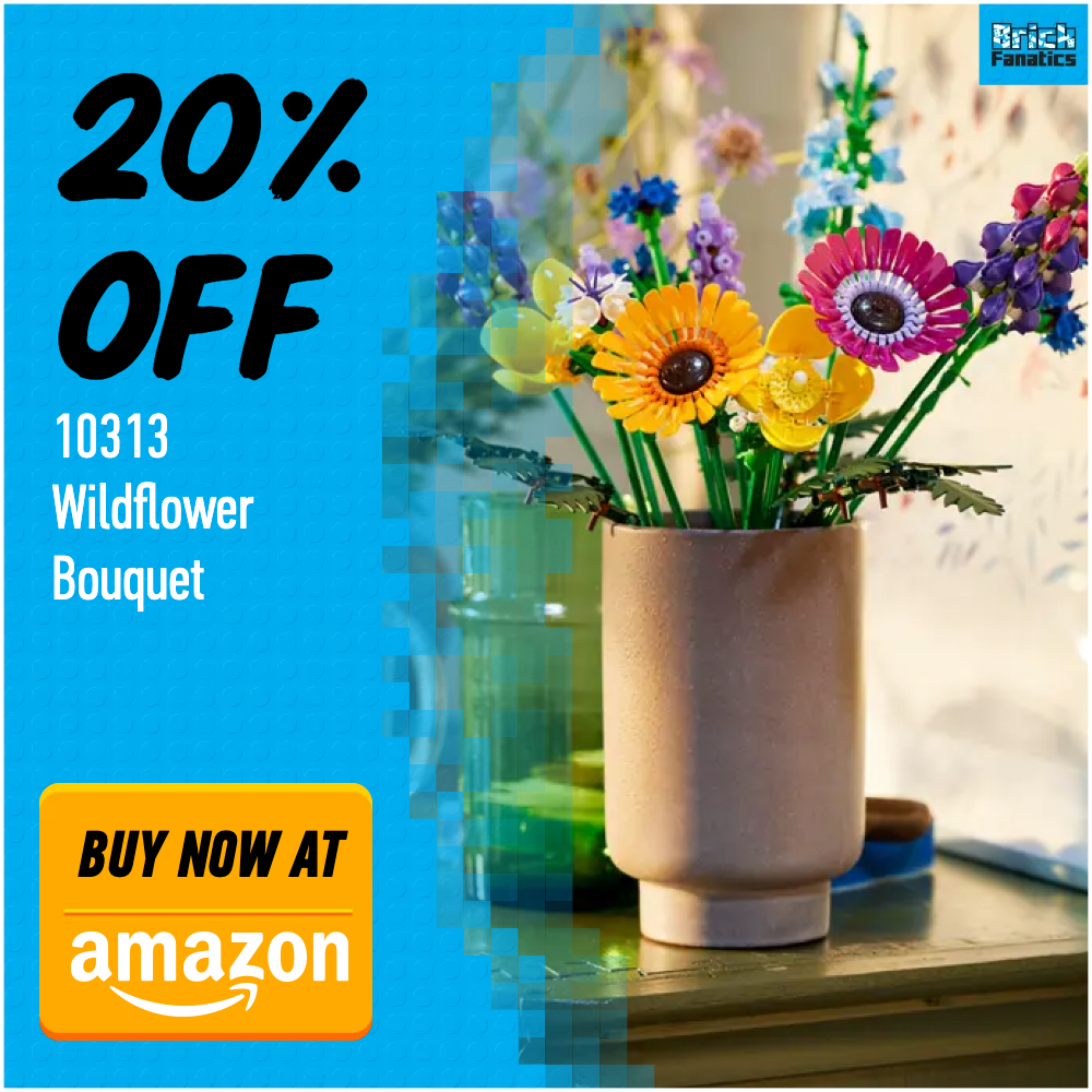 LEGO Icons Wildflower Bouquet Amazon US 20 off deal card