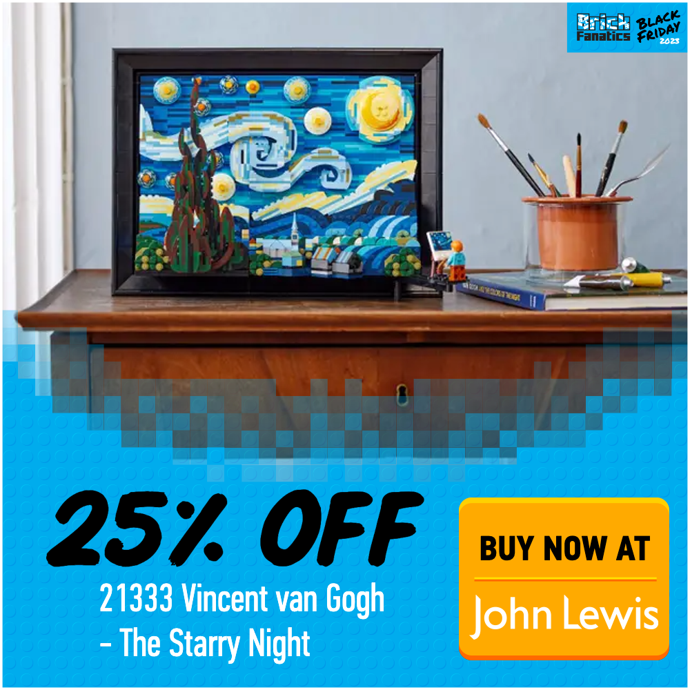 LEGO Ideas 21333 Vinvent van Gogh &ndash; The Starry Night John Lewis 25 off Black Friday deal card