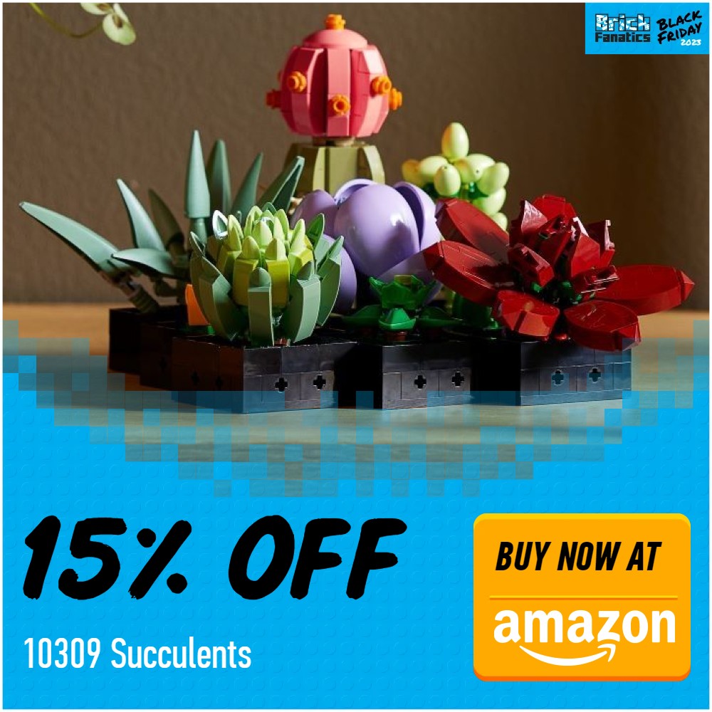 lego icons 10309 succulents 15 off amazon deal card