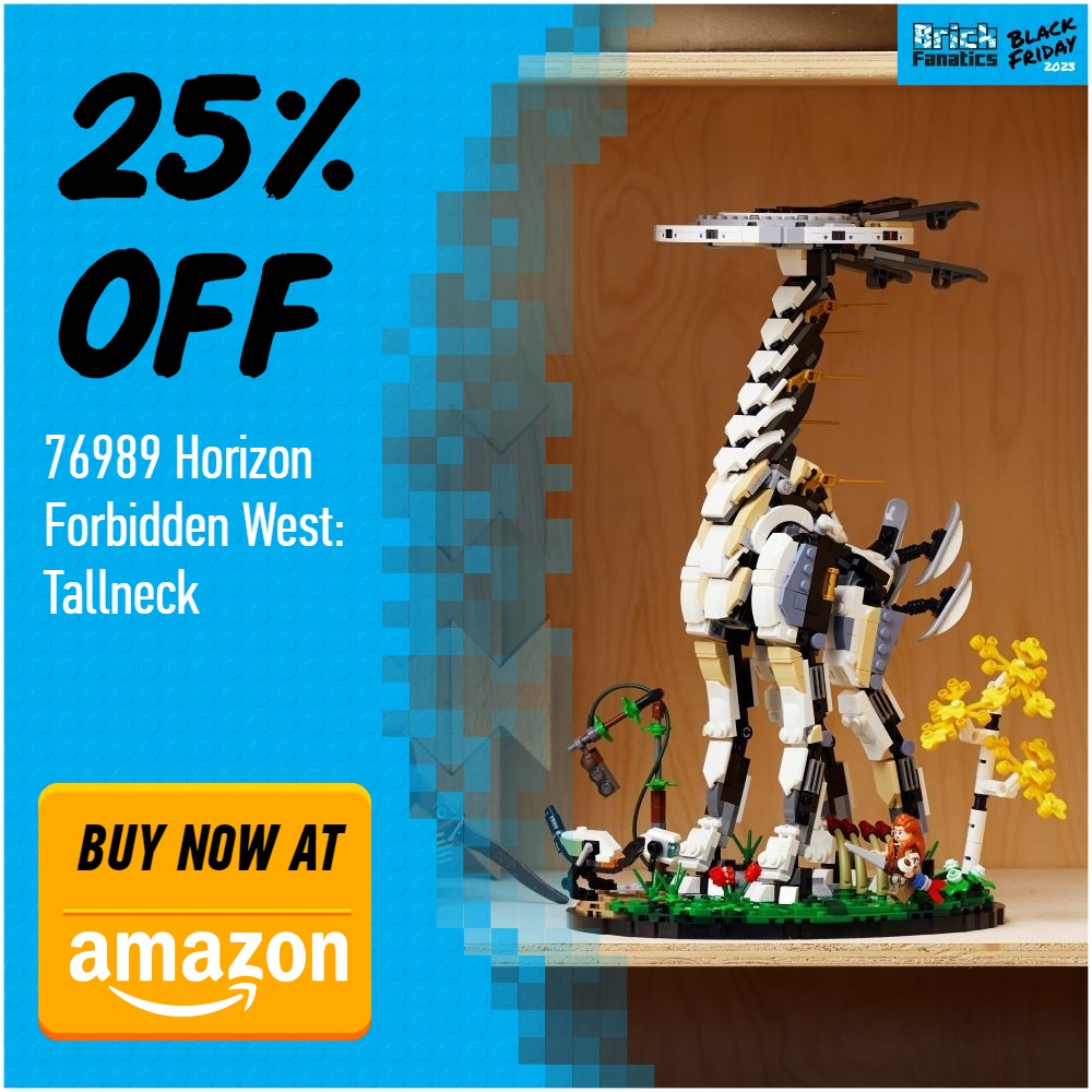 lego icons horizon zero dawn tallneck 76989 amazon 25 off deal card black friday