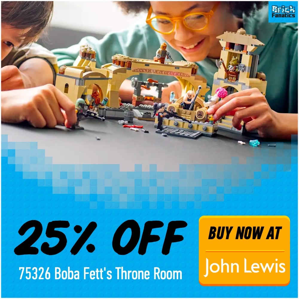 LEGO Star Wars 75326 75326 Boba Fetts Throne Room John Lewis deal card