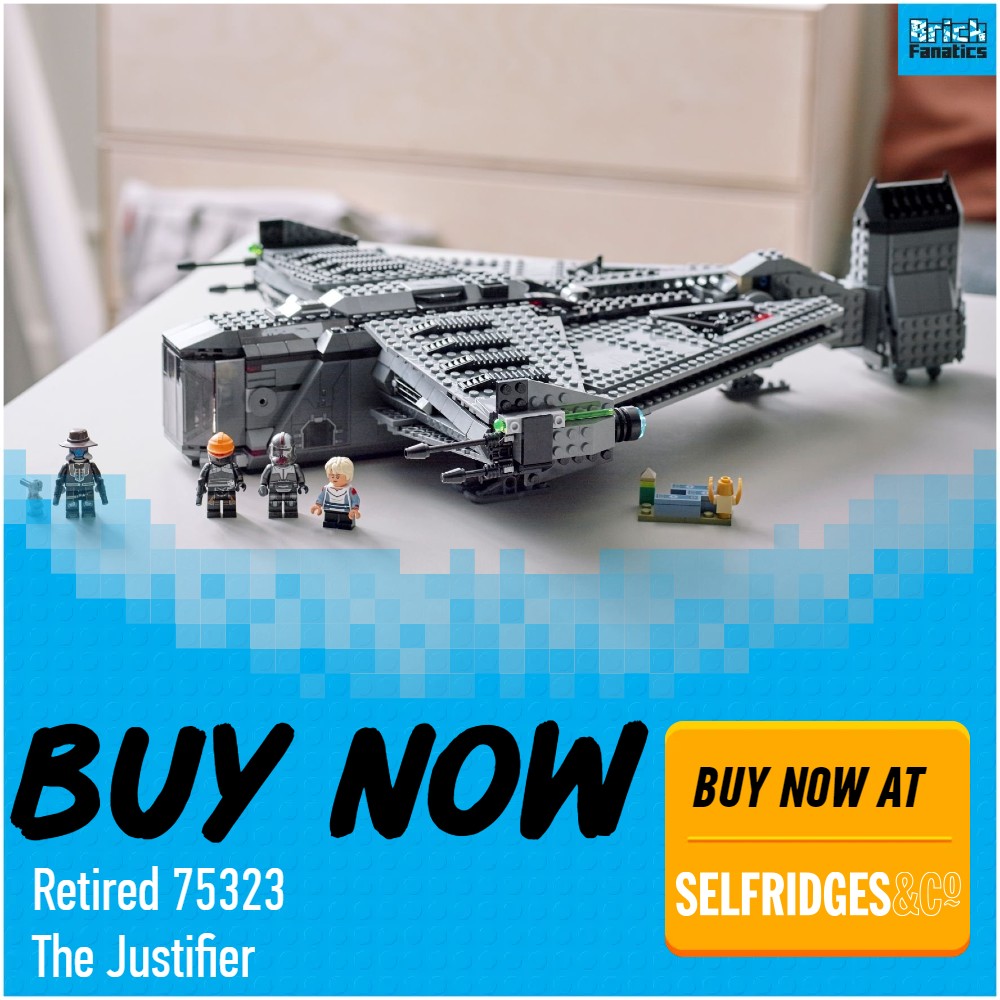 LEGO Star wars 75323 the justifier buy now selfridges retired deal card