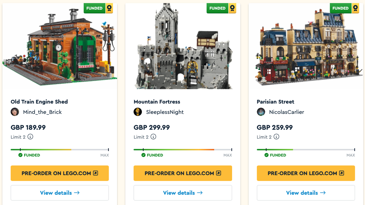 LEGO BrickLink Designer Program Series 1 sets hit targets