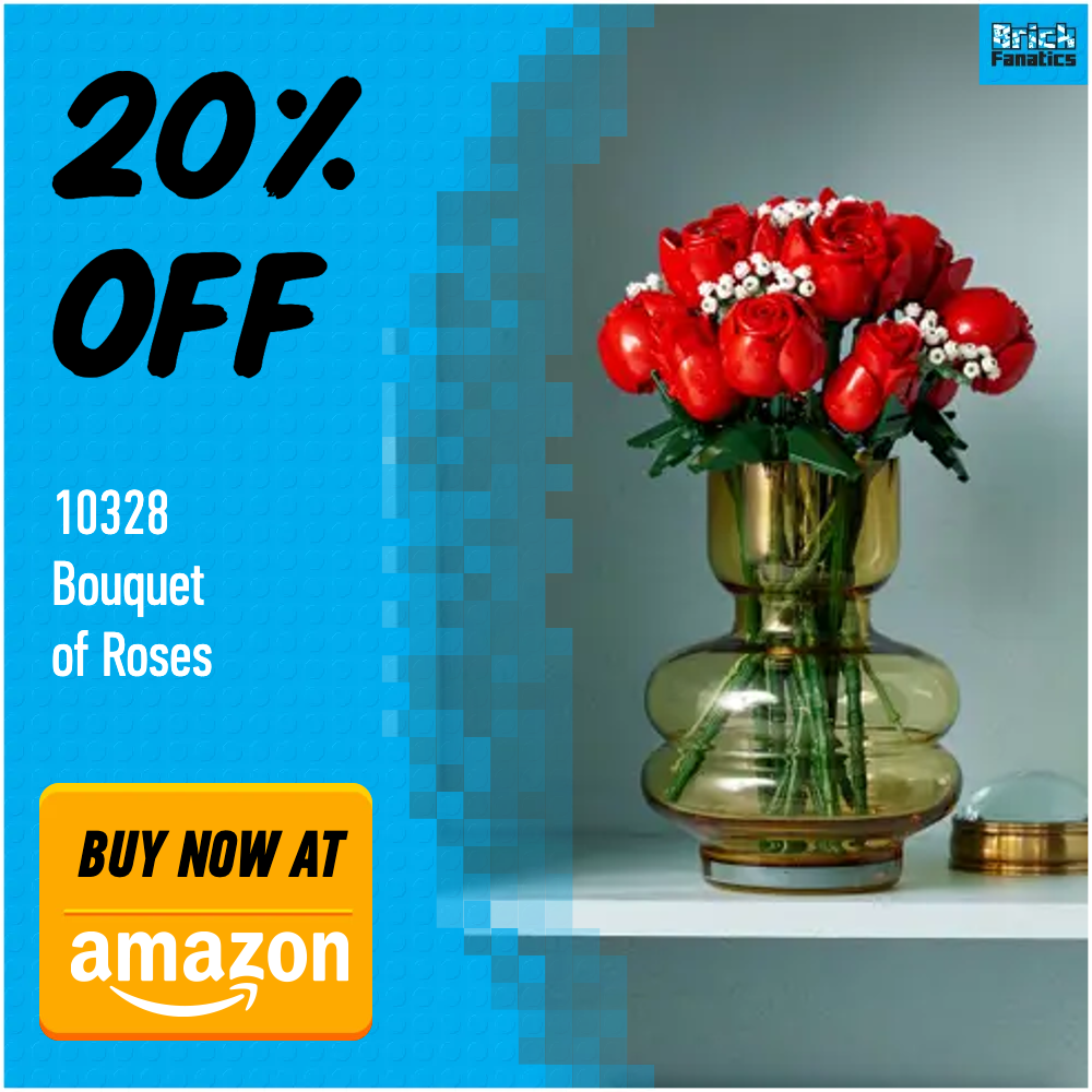 LEGO Icons 10328 Bouquet of Roses Amazon 20 off deal card