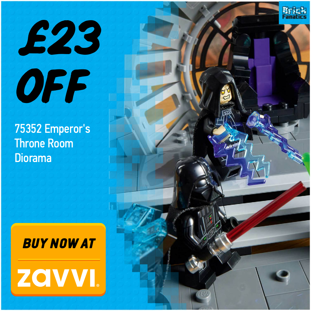 LEGO Star Wars 75352 Emperors Throne Room Diorama Zavvi deal card