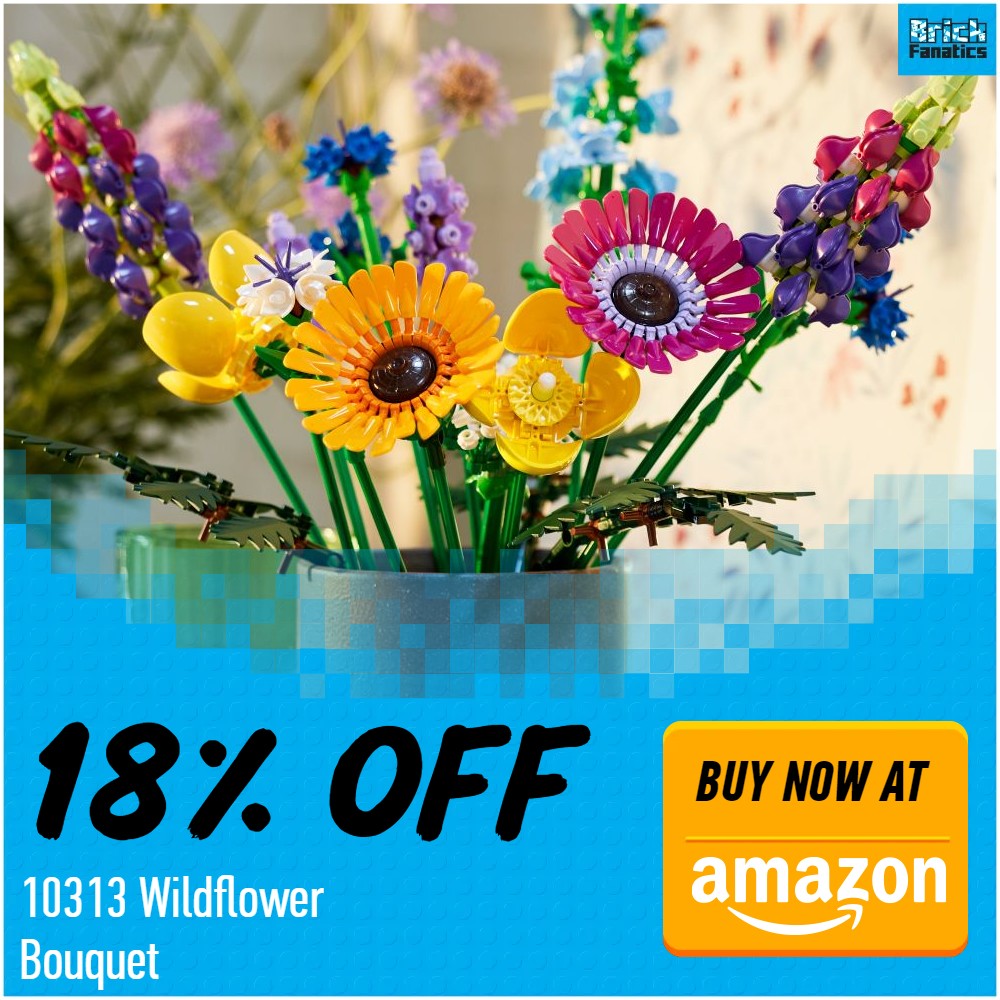 lego icons 10313 wildflower bouquet 18 off amazon deal card