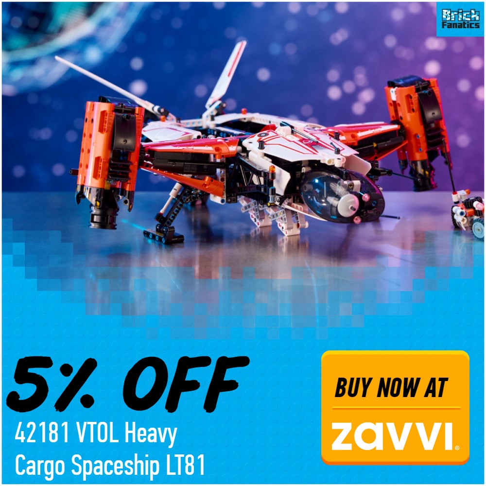 lego technic 42181 vtol heavy cargo spaceship LT81 5 off zavvi deal card