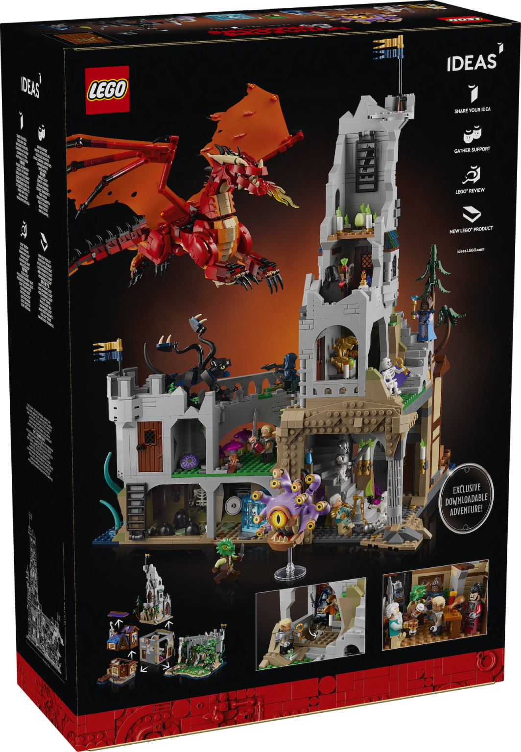 Kit Luci LED YEABRICKS Per LEGO 21348 Ideas Dungeons & Dragons: Il Racconto Del Drago Rosso (solo Luci, Set LEGO Escluso)