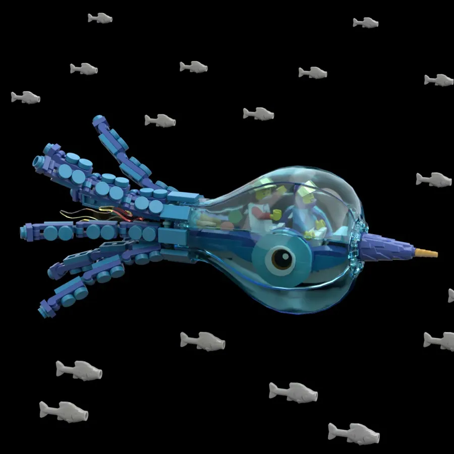 LEGO Ideas octoship amber cat