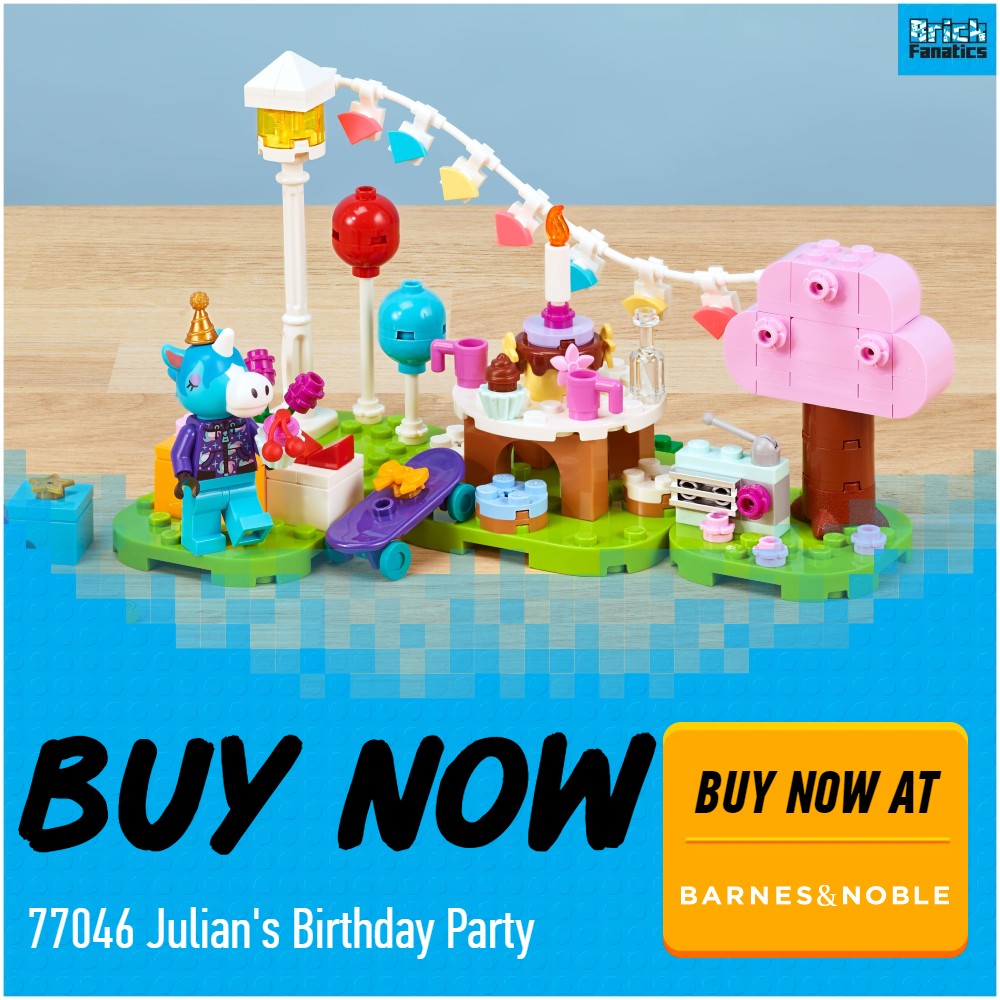 lego animal crossing 77046 julians birthday party buy now bn deal card