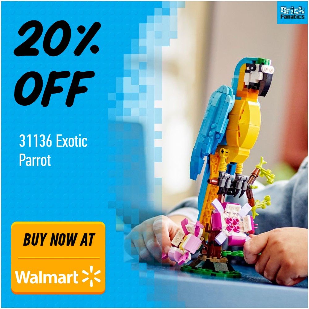 lego creator 3 in 1 31136 exotic parrot 20 off walmarrt deal card
