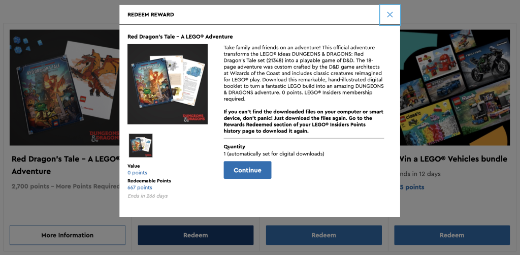 LEGO DD adventure book Insiders Rewards Centre 1024x502