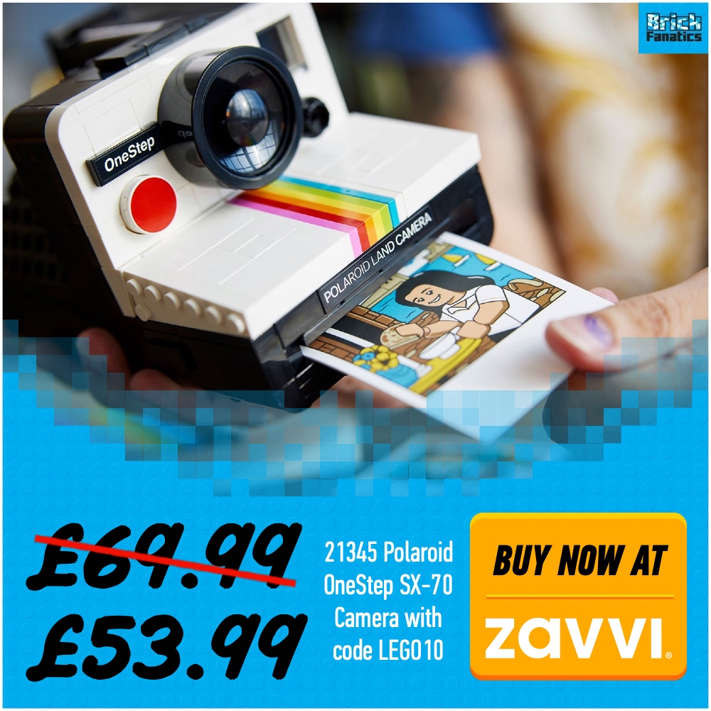 LEGO Ideas 21345 Polaroid OneStep SX 70 Camera Zavvi deal card double discount