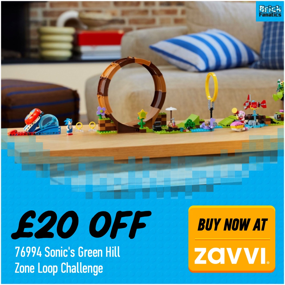 LEGO Sonic the Hedgehog 76994 Sonics Green Hill Zone Loop Challenge Zavvi deal card 20 off