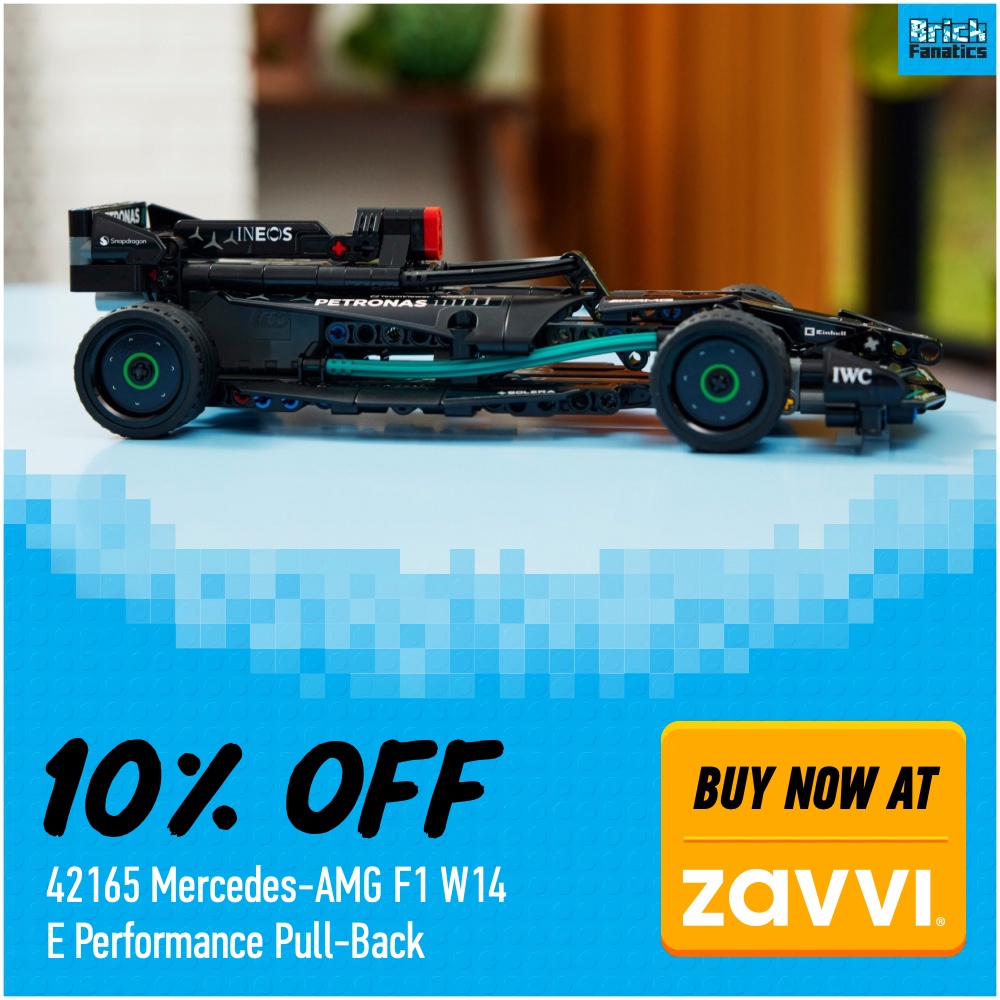 LEGO Technic 42165 Mercedes AMG F1 W14 E Performance Pull Back Zavvi deal card 10 off