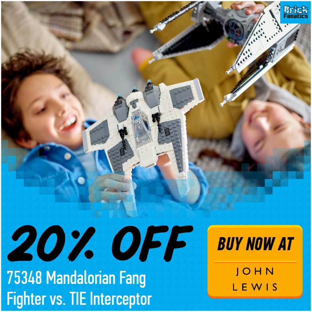 lego star wars 75348 mandalorian fang fighter vs tie interceptor 20 off john lewis deal card