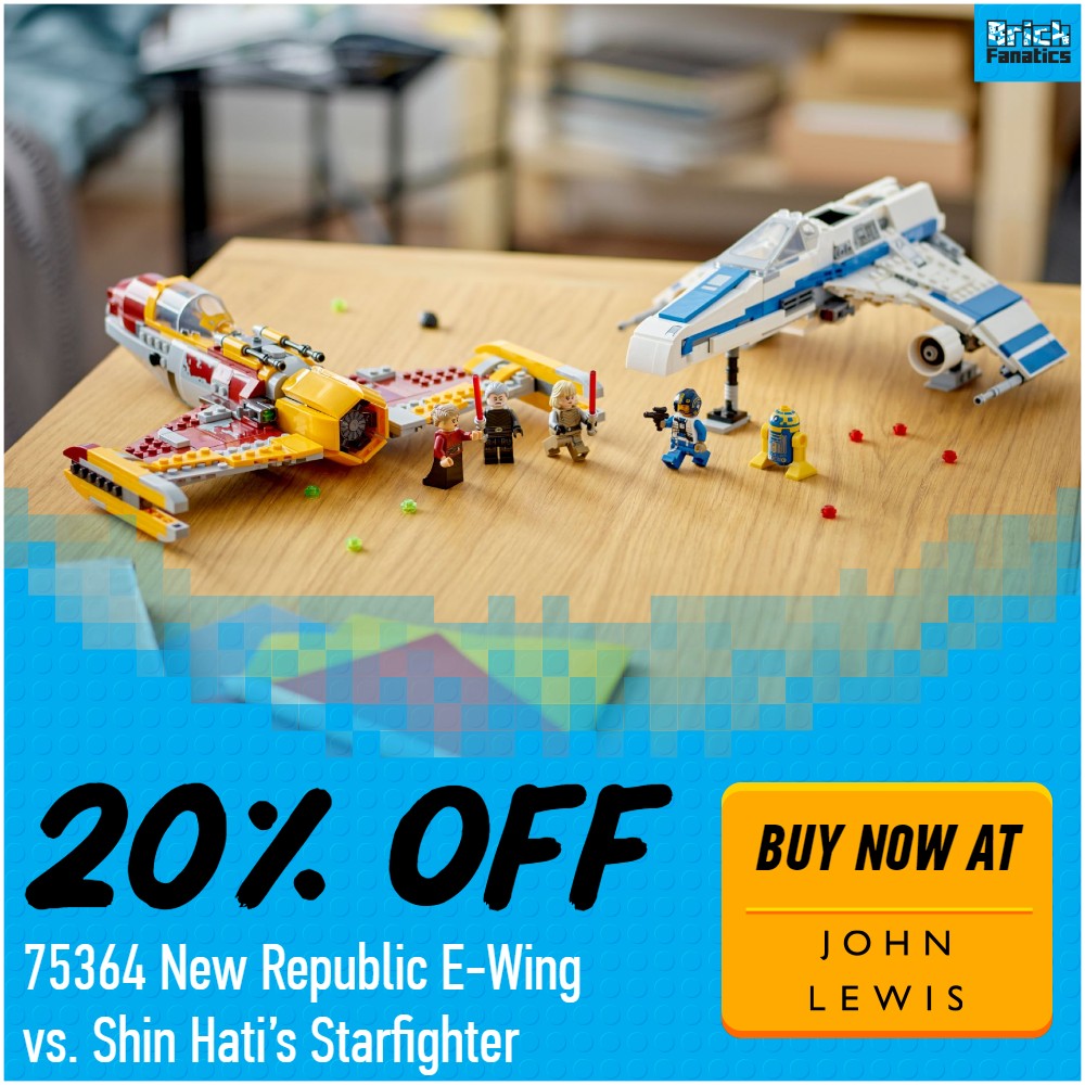 lego star wars 75364 New Republic E Wing vs. Shin Hatis Starfighter 20 off john lewis deal card