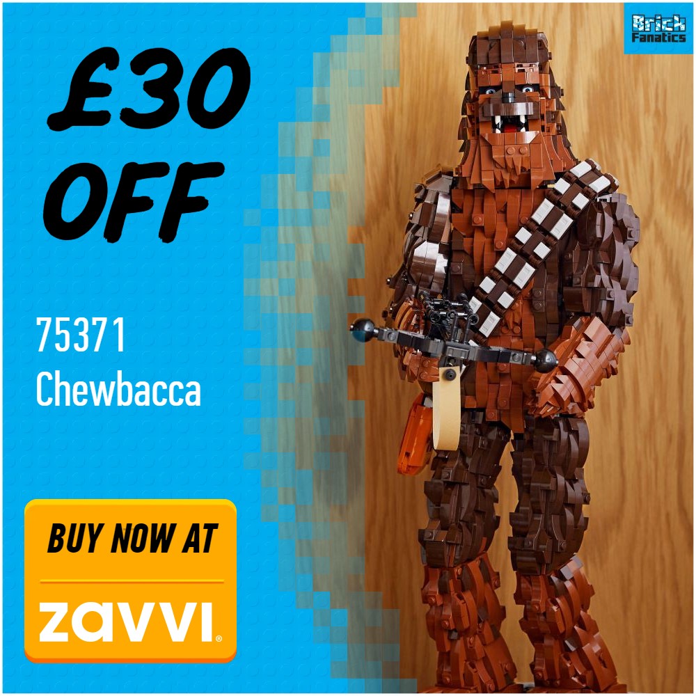 lego star wars 75371 chewbacca 30 off deal card zavvi