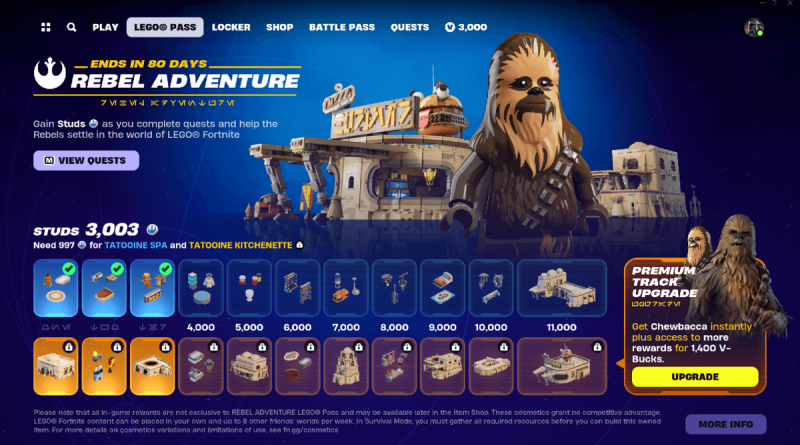 Here’s how the LEGO Fortnite x Star Wars Rebel Adventure pass works