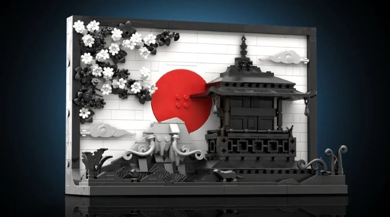 Nearly monochromatic Japan mosaic could be LEGO Ideas set