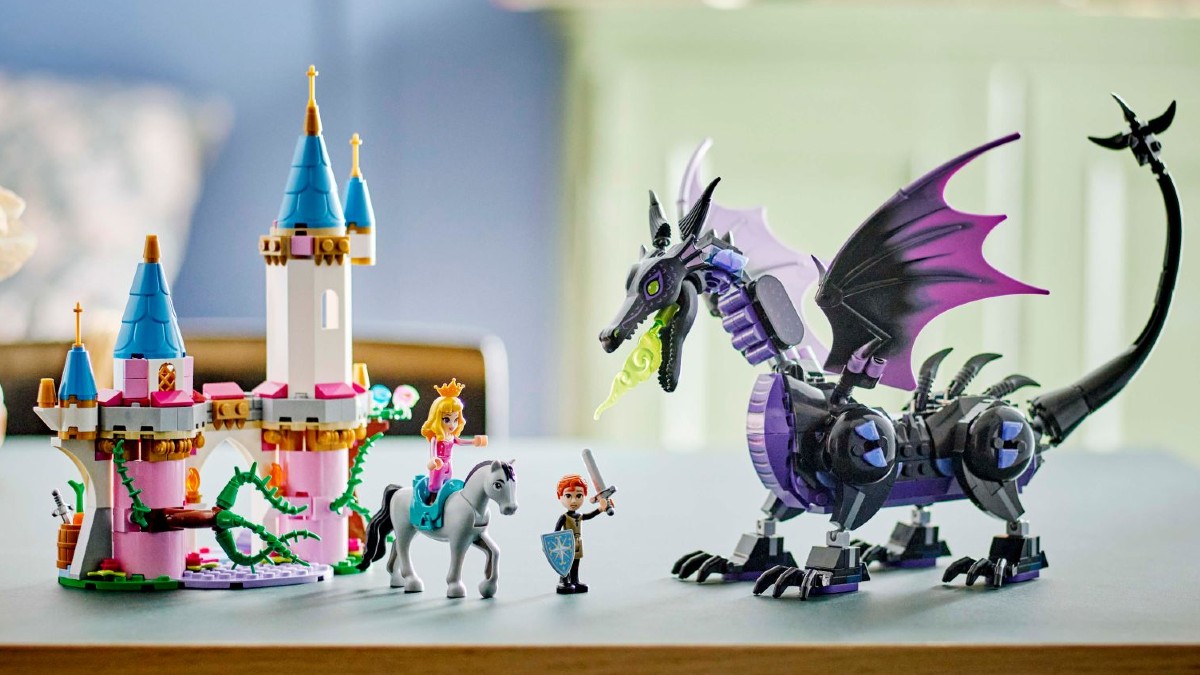 lego disney 43240 Maleficents Dragon Form and Auroras Castle lifestyle featured
