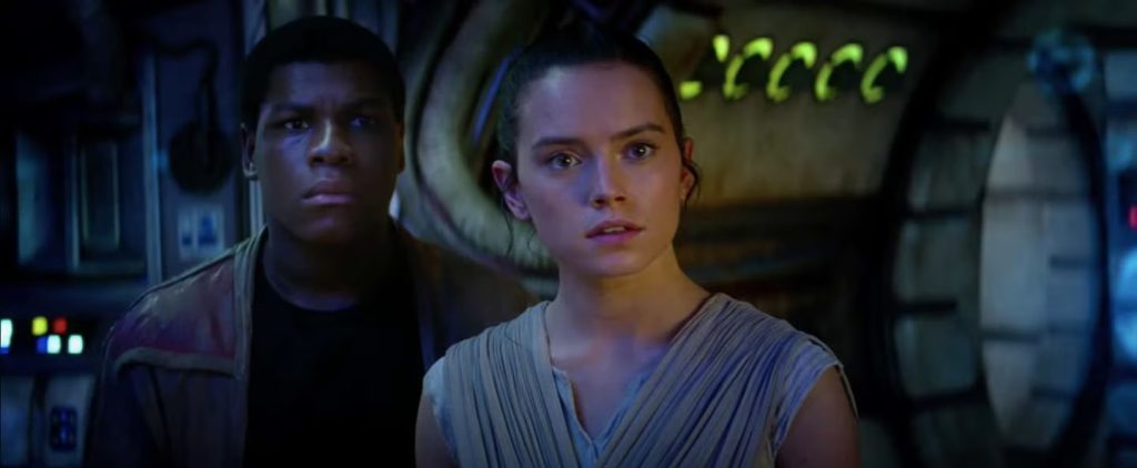 Rey and Finn in The Force Awakens 1024x422