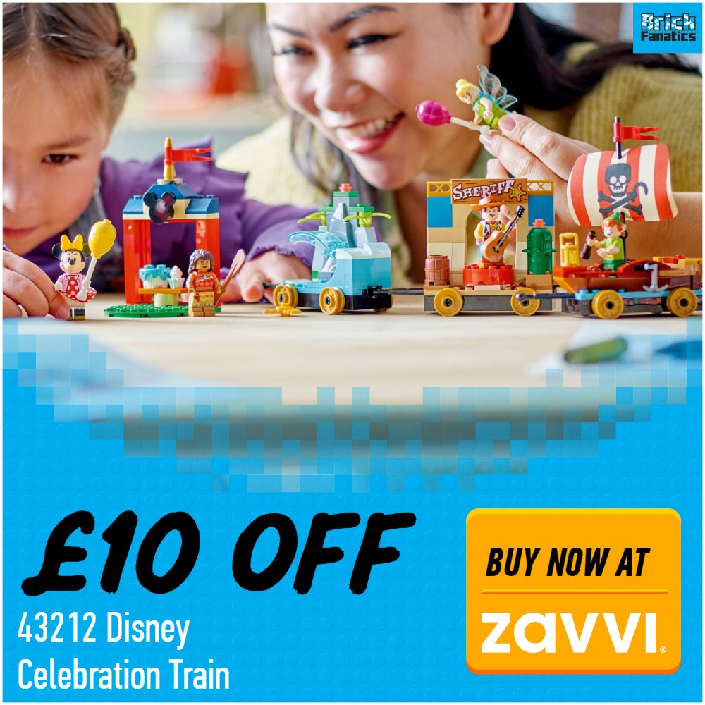lego disney 43212 disney celebration train 10 off zavvi deal card
