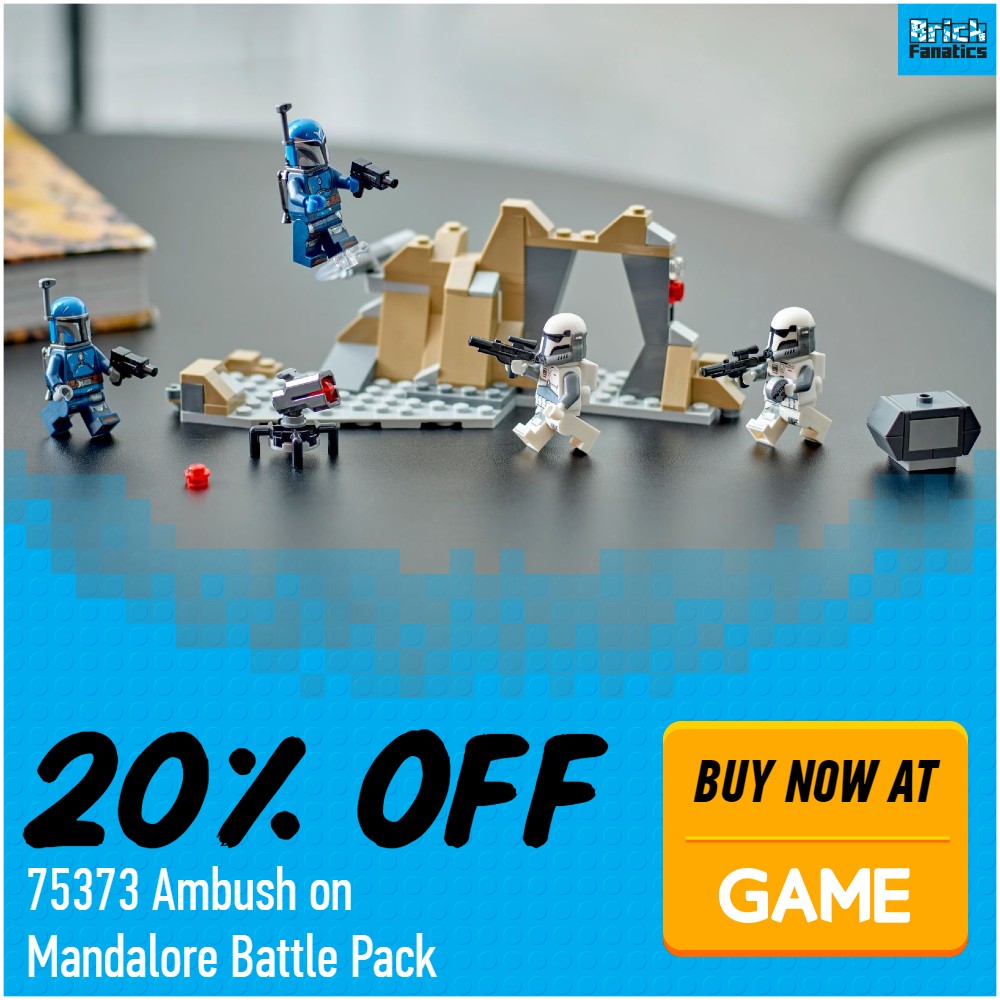 lego star wars 75373 ambush on mandalore battle pack 20 off game deal card