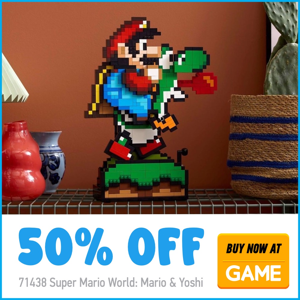 GAME CTA DEAL SQUARE WHITE 71438 Super Mario World Mario Yoshi