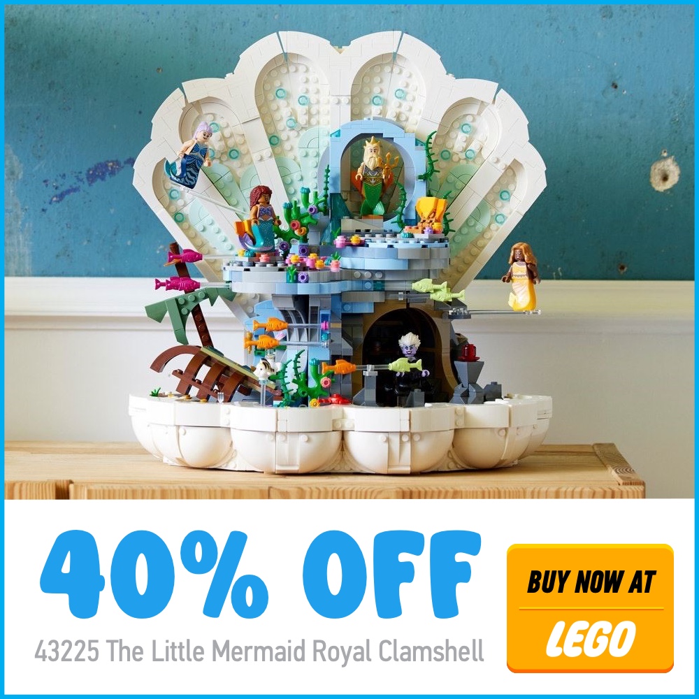LEGO CTA DEAL SQUARE WHITE 43225 The Little Mermaid Royal Clamshell