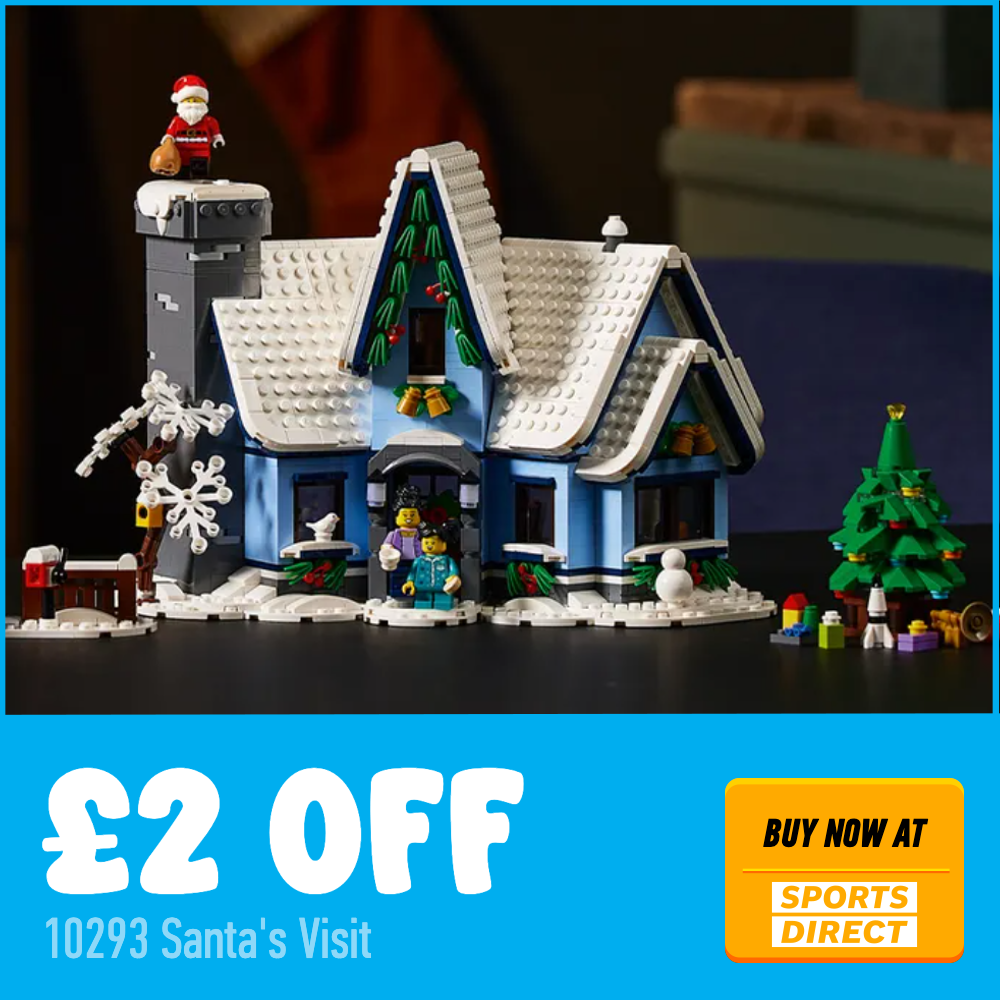 LEGO Icons 10293 Santas Visit Sports Direct 2 off deal card