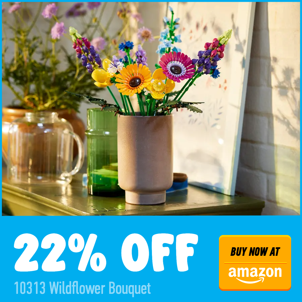 LEGO Icons 10313 Wildflower Bouquet Amazon 22 off deal card