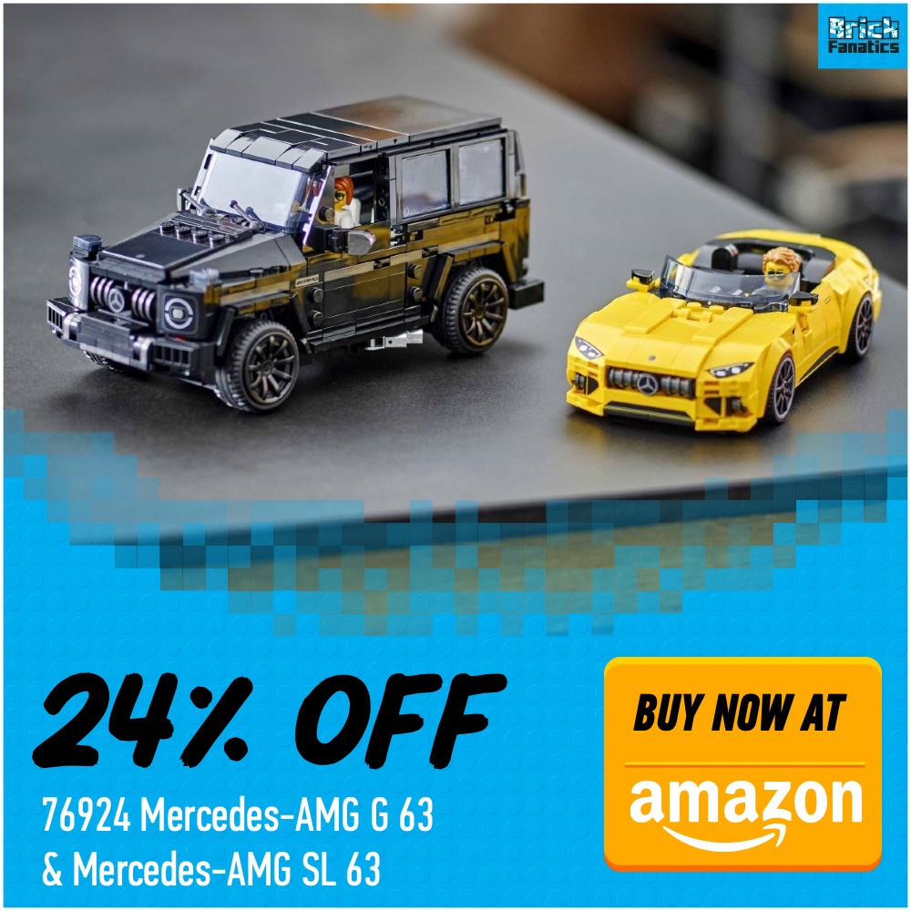LEGO Speed Champions Mercedes AMG G 63 Mercedes AMG SL 63 Amazon deal card