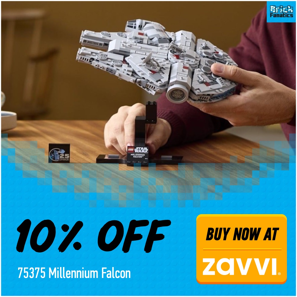 LEGO Star Wars 75375 Millennium Falcon Zavvi deal card 10 off