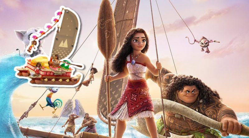 Conjunto de pôsteres Lego Moana 2 com detalhes fixos