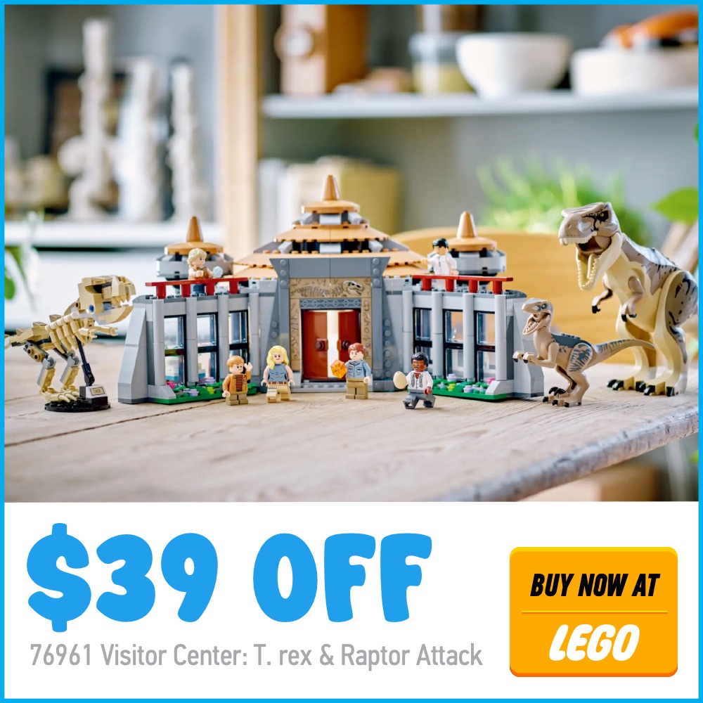 LEGO CTA DEAL SQUARE WHITE 76961 Visitor Center T. rex Raptor Attack