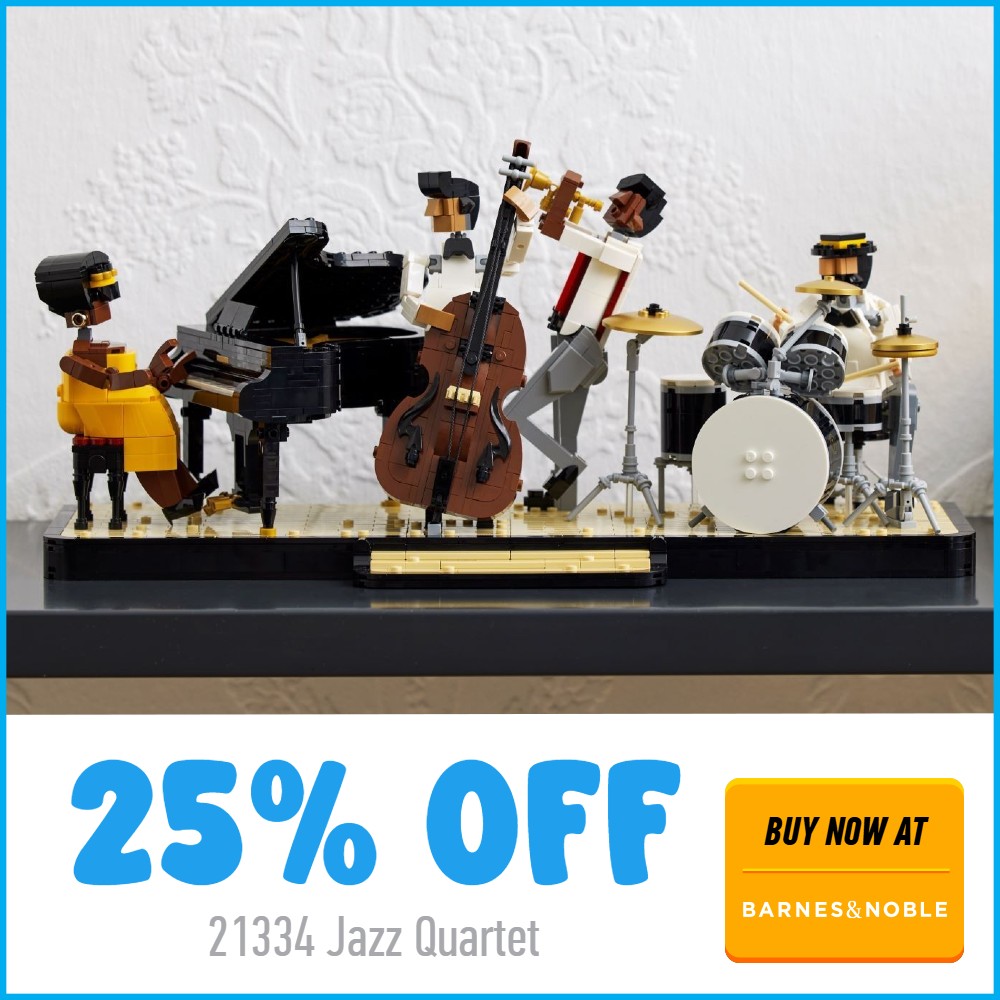 LEGO Ideas 21334 jazz quartet 25 off barnes noble deal card