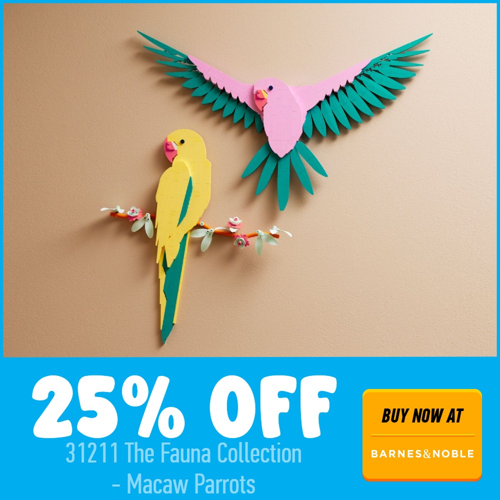 lego art 31211 the fauna collection macaw parrots 25 off barnes noble deal card