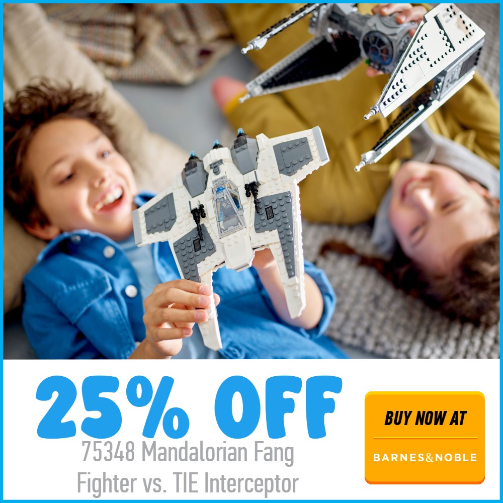 lego star wars 75348 mandalorian fan fighter tie interceptor 25 off barnes noble deal card
